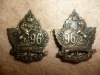 96th Battalion (Canadian Highlanders) CEF Collar Badge Pair